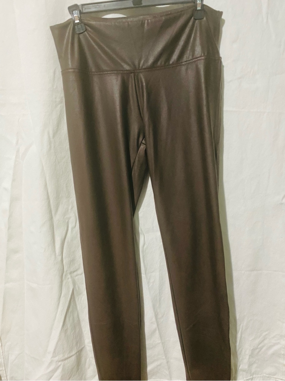 Time and Tru Dark Brown Faux Leather Leggings NWOT